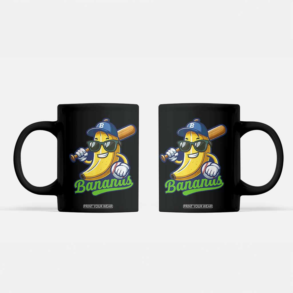 Cute Banana Graphics Coffee Mug Funny Sports Baseball Lover TS02 Black Print Your Wear