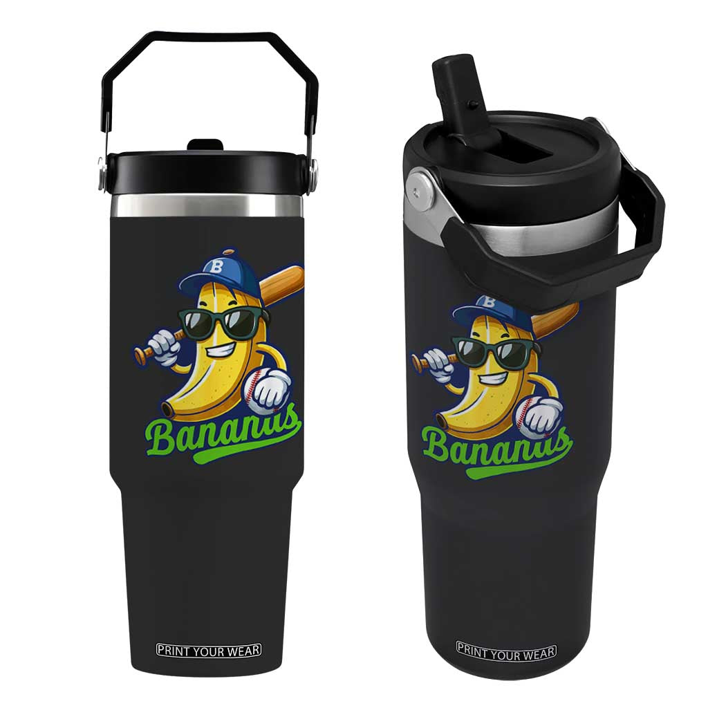 Cute Banana Graphics Flip Straw Tumbler Funny Sports Baseball Lover TS02 One Size: 30 oz Black Print Your Wear