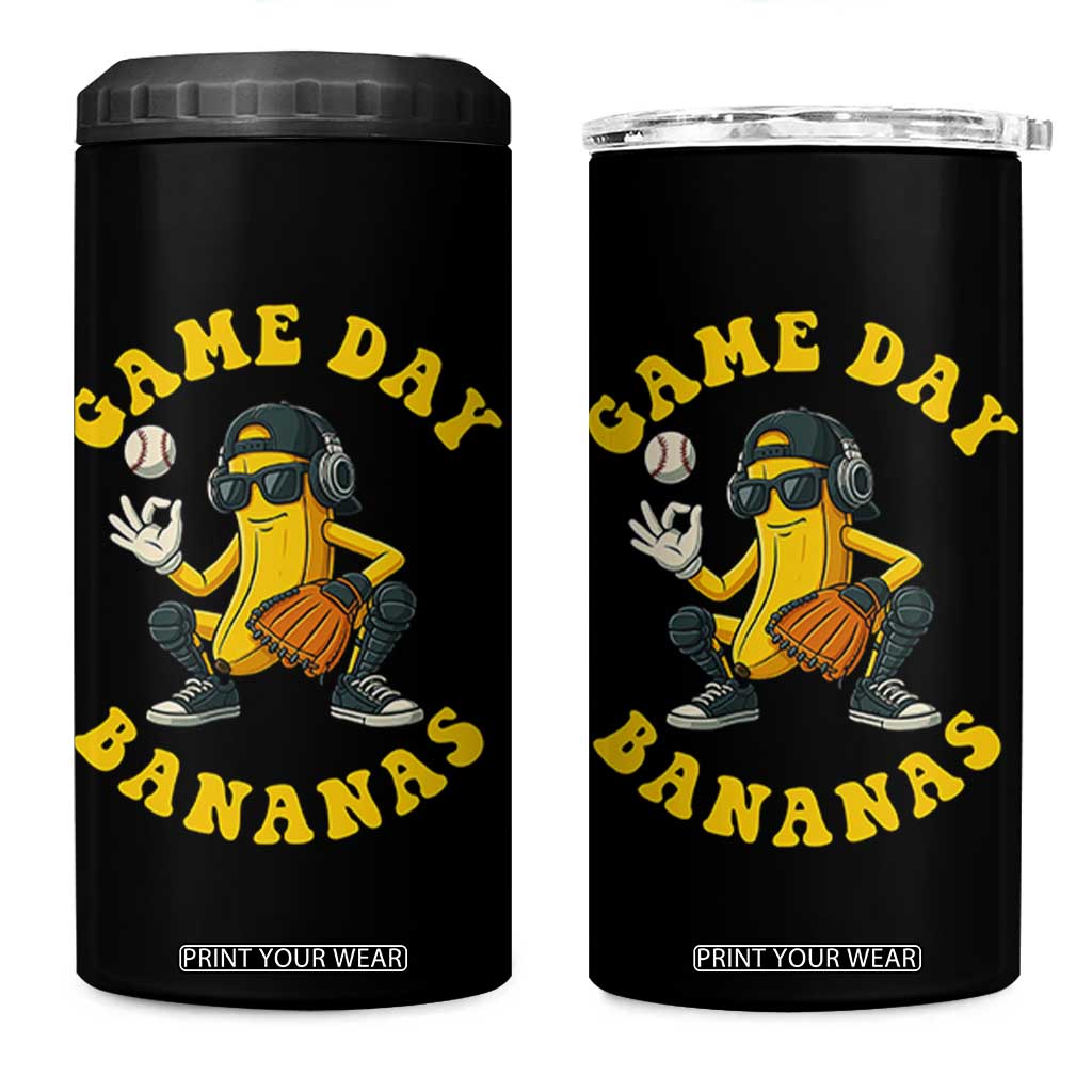 Cute Bananas Graphic 4 in 1 Can Cooler Tumbler Game Day Cool Catcher Baseball Lover TS02 One Size: 16 oz Black Print Your Wear