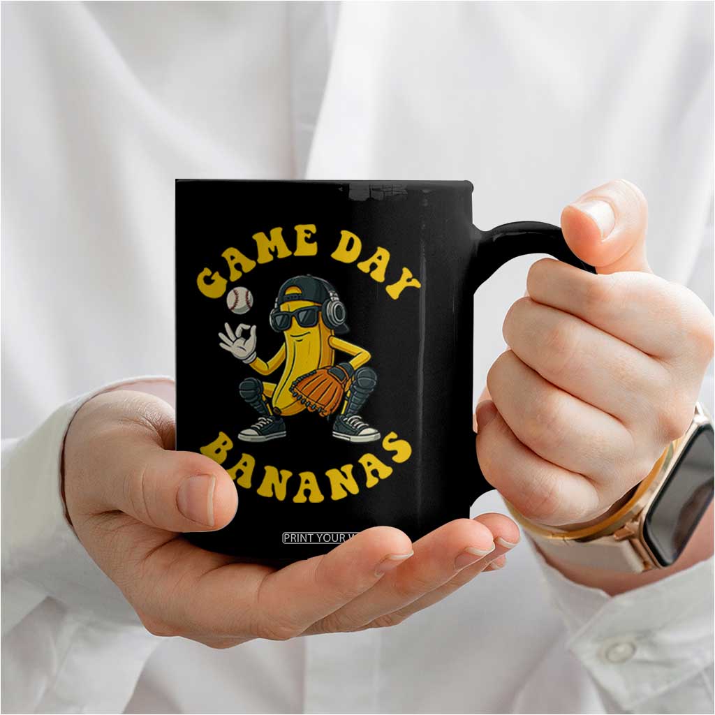 Cute Bananas Graphic Coffee Mug Game Day Cool Catcher Baseball Lover TS02 Print Your Wear