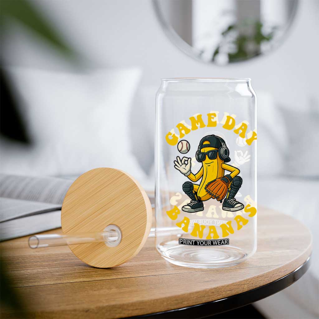 Cute Bananas Graphic Glass Can Game Day Cool Catcher Baseball Lover TS02 Print Your Wear