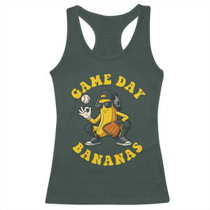 Cute Bananas Graphic Racerback Tank Top Game Day Cool Catcher Baseball Lover TS02 Dark Forest Green Print Your Wear
