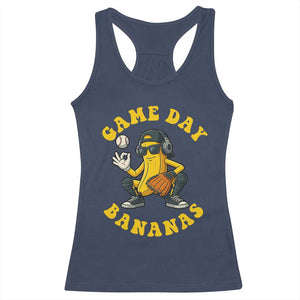 Cute Bananas Graphic Racerback Tank Top Game Day Cool Catcher Baseball Lover TS02 Navy Print Your Wear