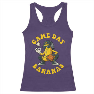 Cute Bananas Graphic Racerback Tank Top Game Day Cool Catcher Baseball Lover TS02 Purple Print Your Wear