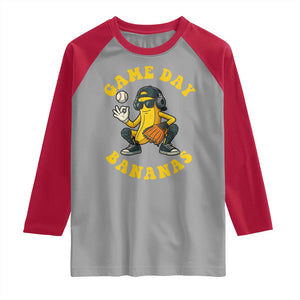 Cute Bananas Graphic Raglan Shirt Game Day Cool Catcher Baseball Lover TS02 Sport Gray Red Print Your Wear