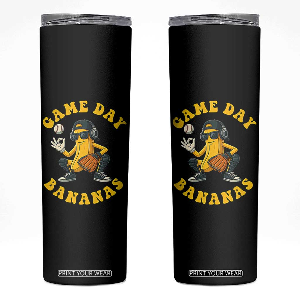 Cute Bananas Graphic Skinny Tumbler Game Day Cool Catcher Baseball Lover TS02 Black Print Your Wear
