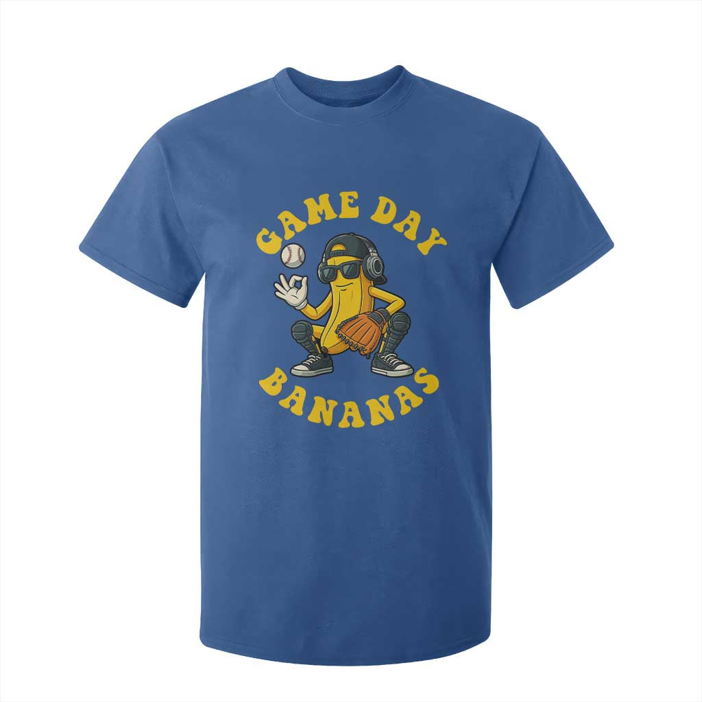 Cute Bananas Graphic T Shirt For Kid Game Day Cool Catcher Baseball Lover TS02 Royal Blue Print Your Wear