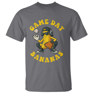 Cute Bananas Graphic T Shirt Game Day Cool Catcher Baseball Lover TS02 Charcoal Print Your Wear
