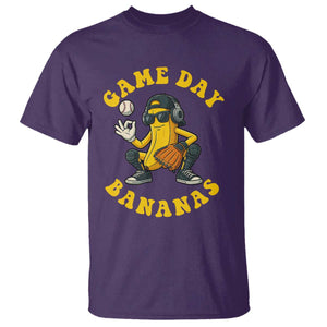Cute Bananas Graphic T Shirt Game Day Cool Catcher Baseball Lover TS02 Purple Print Your Wear