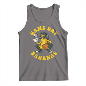 Cute Bananas Graphic Tank Top Game Day Cool Catcher Baseball Lover TS02 Deep Heather Print Your Wear