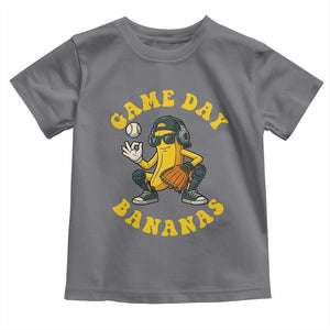 Cute Bananas Graphic Toddler T Shirt Game Day Cool Catcher Baseball Lover TS02 Charcoal Print Your Wear