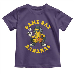 Cute Bananas Graphic Toddler T Shirt Game Day Cool Catcher Baseball Lover TS02 Purple Print Your Wear