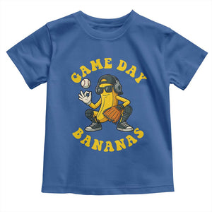Cute Bananas Graphic Toddler T Shirt Game Day Cool Catcher Baseball Lover TS02 Royal Blue Print Your Wear