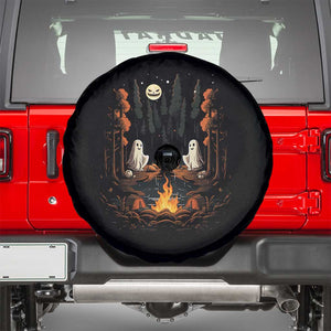 Cute Boo Spooky Ghost Camping Spare Tire Cover In The Forest Gothic Halloween TS02 Black Print Your Wear
