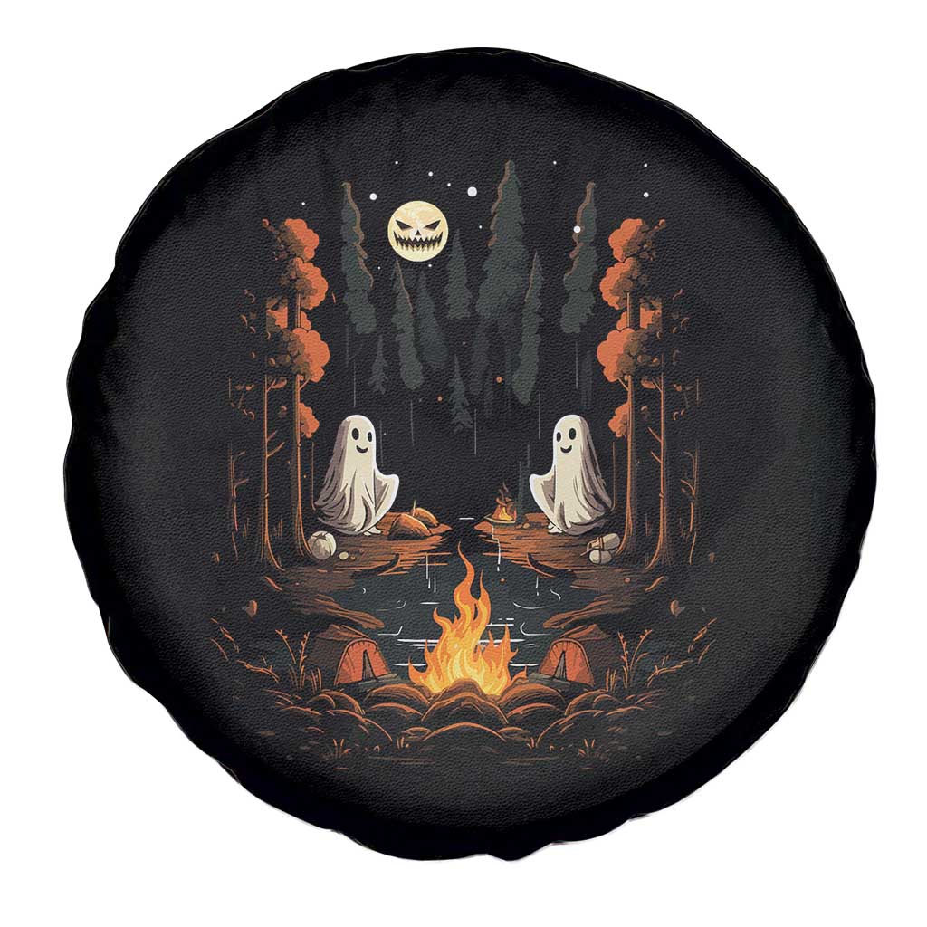 Cute Boo Spooky Ghost Camping Spare Tire Cover In The Forest Gothic Halloween TS02 Print Your Wear