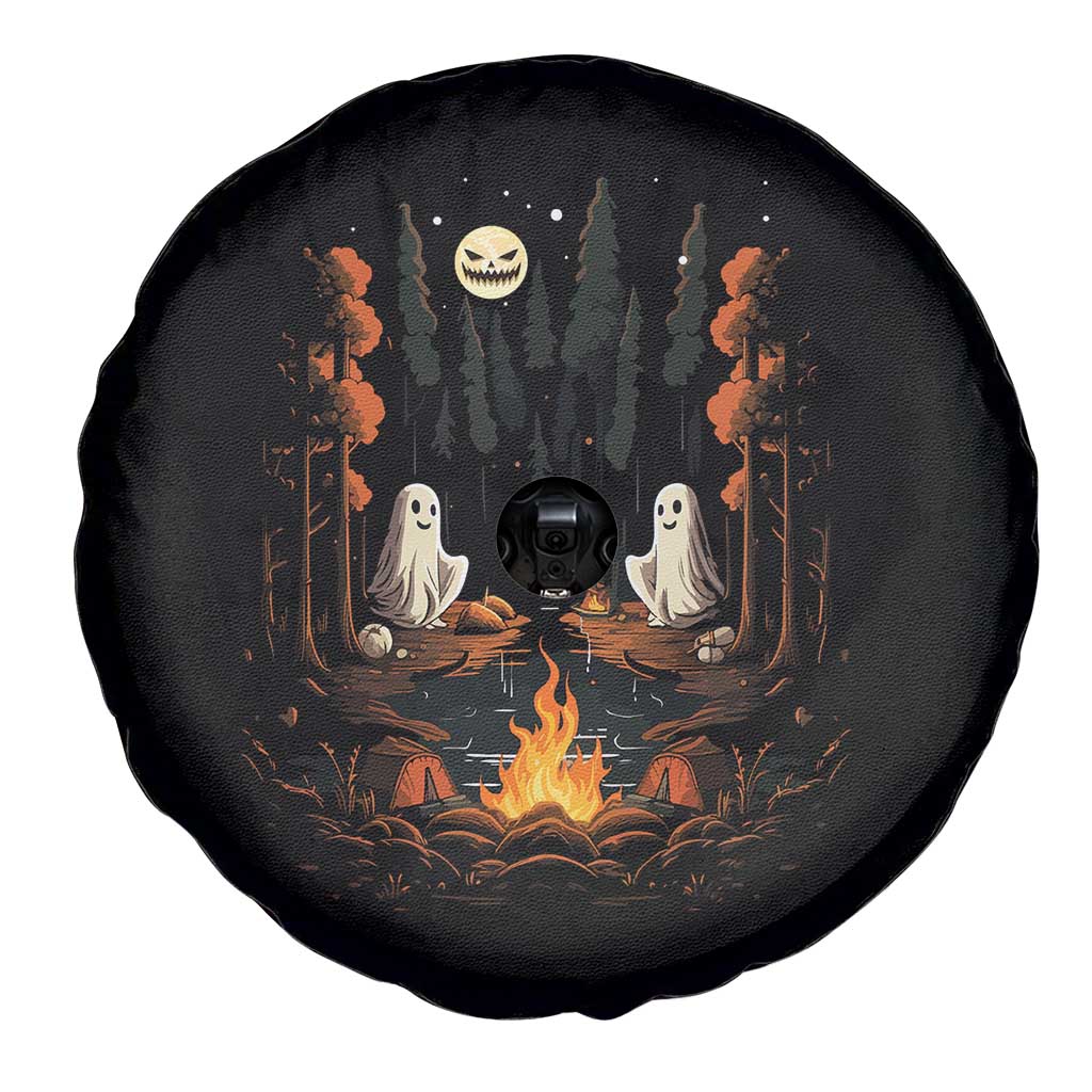 Cute Boo Spooky Ghost Camping Spare Tire Cover In The Forest Gothic Halloween TS02 Print Your Wear