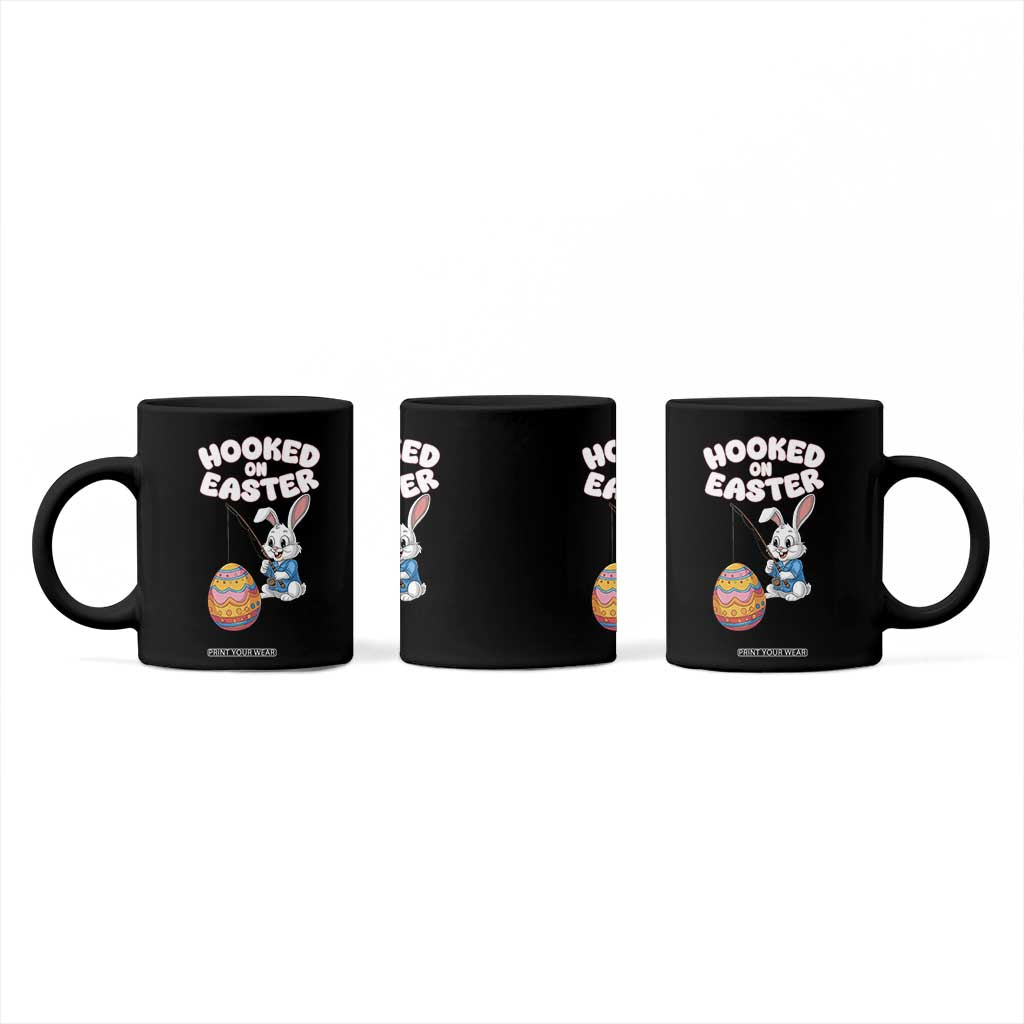 Cute Bunny Fishing Coffee Mug Hooked for Easter Eggs Funny Holiday TS02 Print Your Wear
