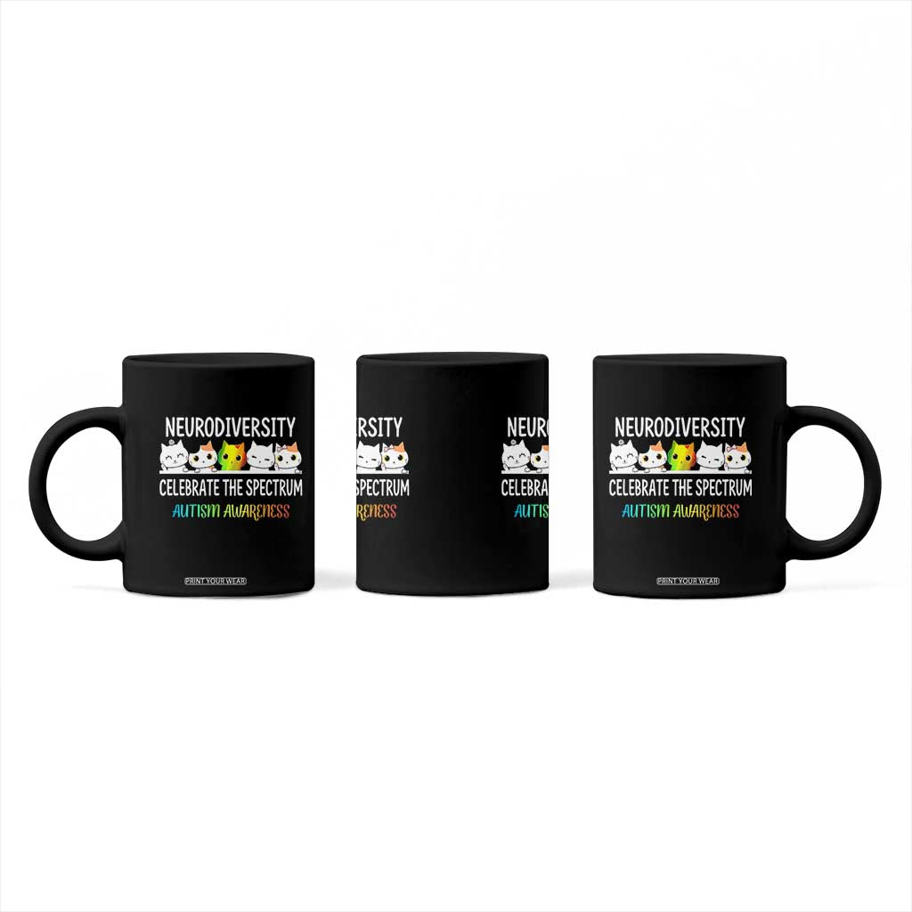 Cute Cats Autism Embrace Coffee Mug Neurodiversity Celebrate The Spectrum TS02 Print Your Wear