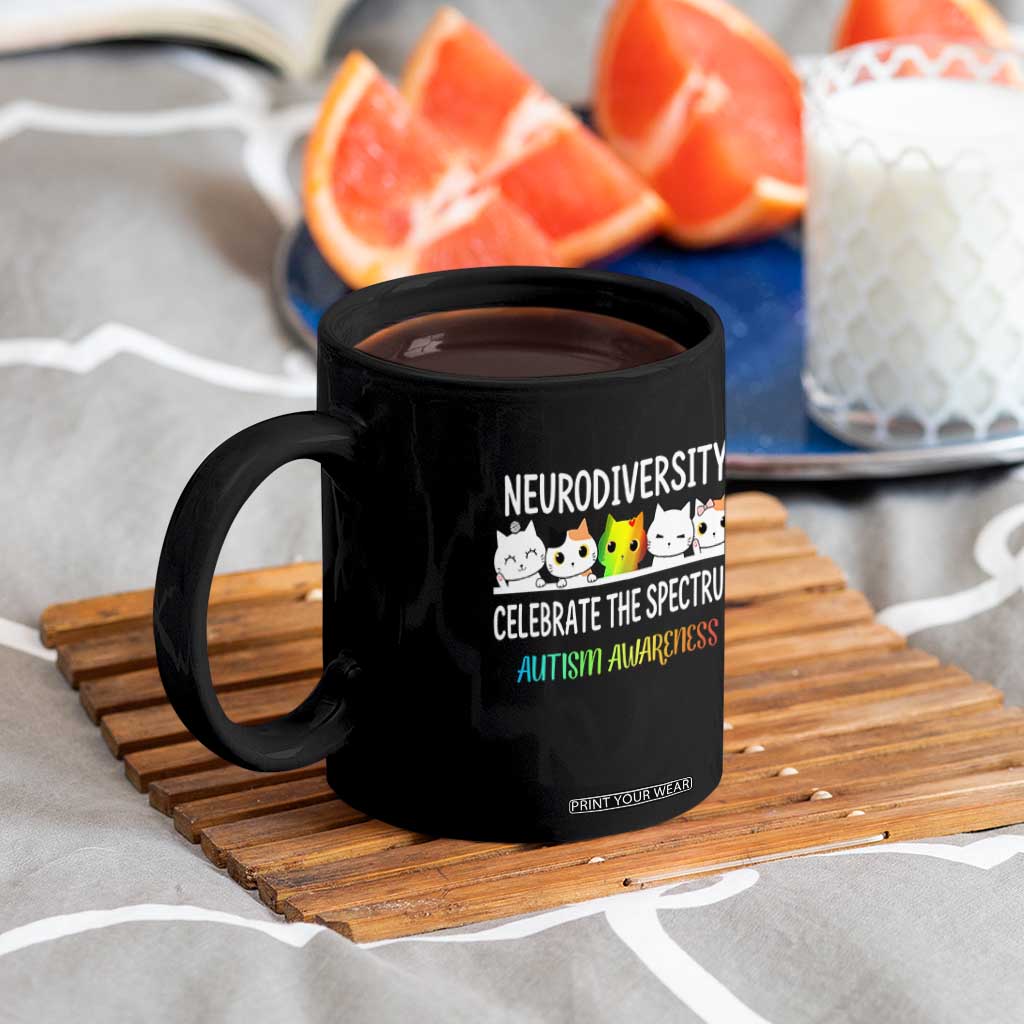 Cute Cats Autism Embrace Coffee Mug Neurodiversity Celebrate The Spectrum TS02 Print Your Wear