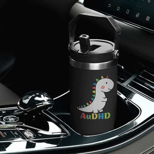 Cute Dinosaur AuDHD Flip Straw Tumbler ADHD Awareness TS02 Print Your Wear