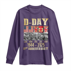 D Day 81st Anniversary Honor History Normandy WWII Long Sleeve Shirt TS11 Purple Print Your Wear