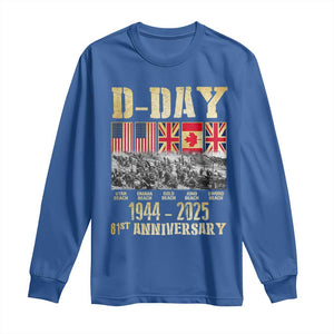 D Day 81st Anniversary Honor History Normandy WWII Long Sleeve Shirt TS11 Royal Blue Print Your Wear