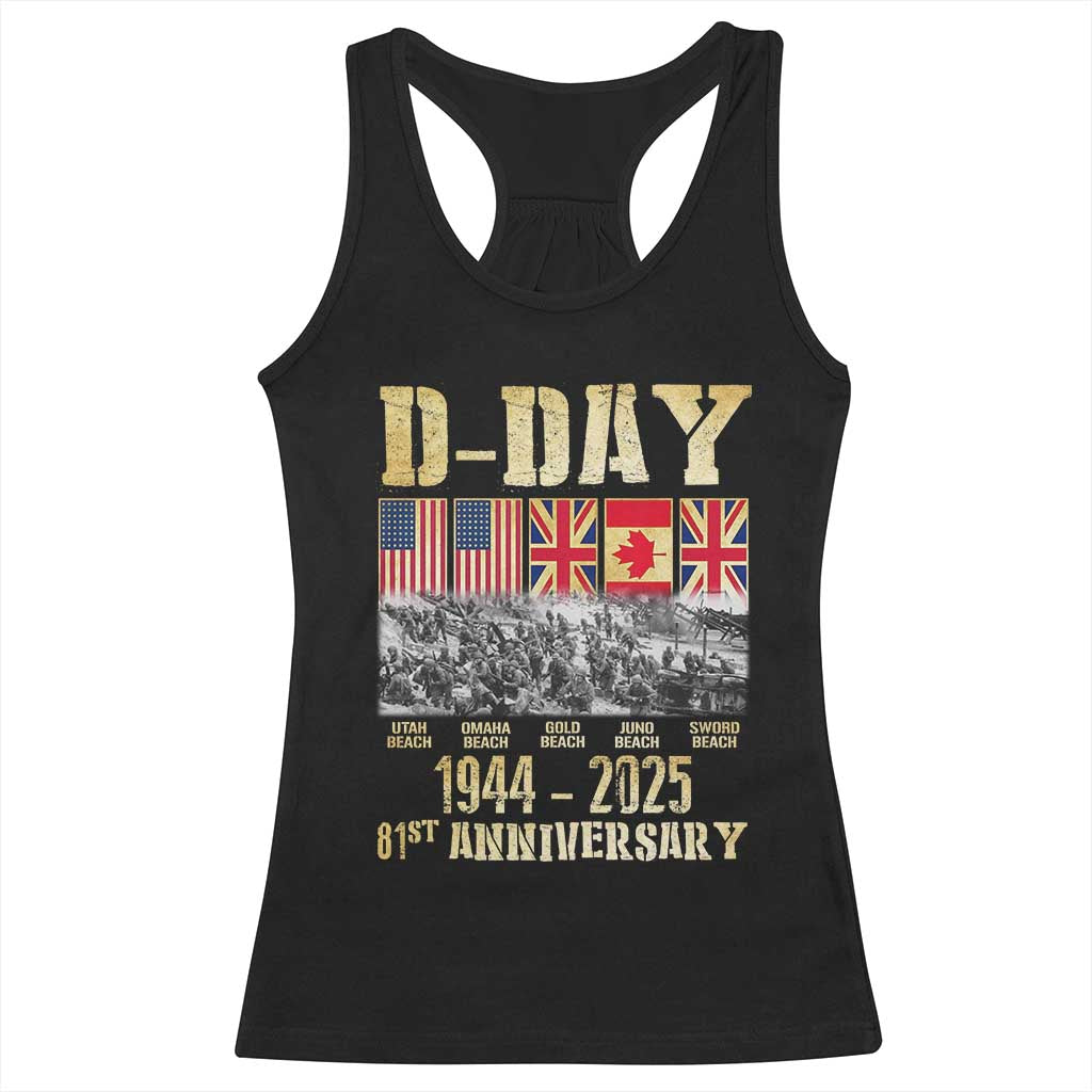 D Day 81st Anniversary Honor History Normandy WWII Racerback Tank Top TS11 Black Print Your Wear