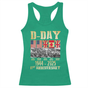 D Day 81st Anniversary Honor History Normandy WWII Racerback Tank Top TS11 Irish Green Print Your Wear