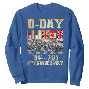 D Day 81st Anniversary Honor History Normandy WWII Sweatshirt TS11 Royal Blue Print Your Wear