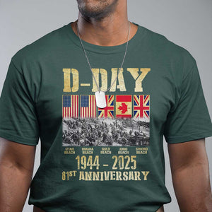 D Day 81st Anniversary Honor History Normandy WWII T Shirt TS11 Dark Forest Green Print Your Wear