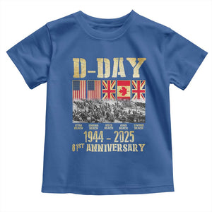 D Day 81st Anniversary Honor History Normandy WWII Toddler T Shirt TS11 Royal Blue Print Your Wear