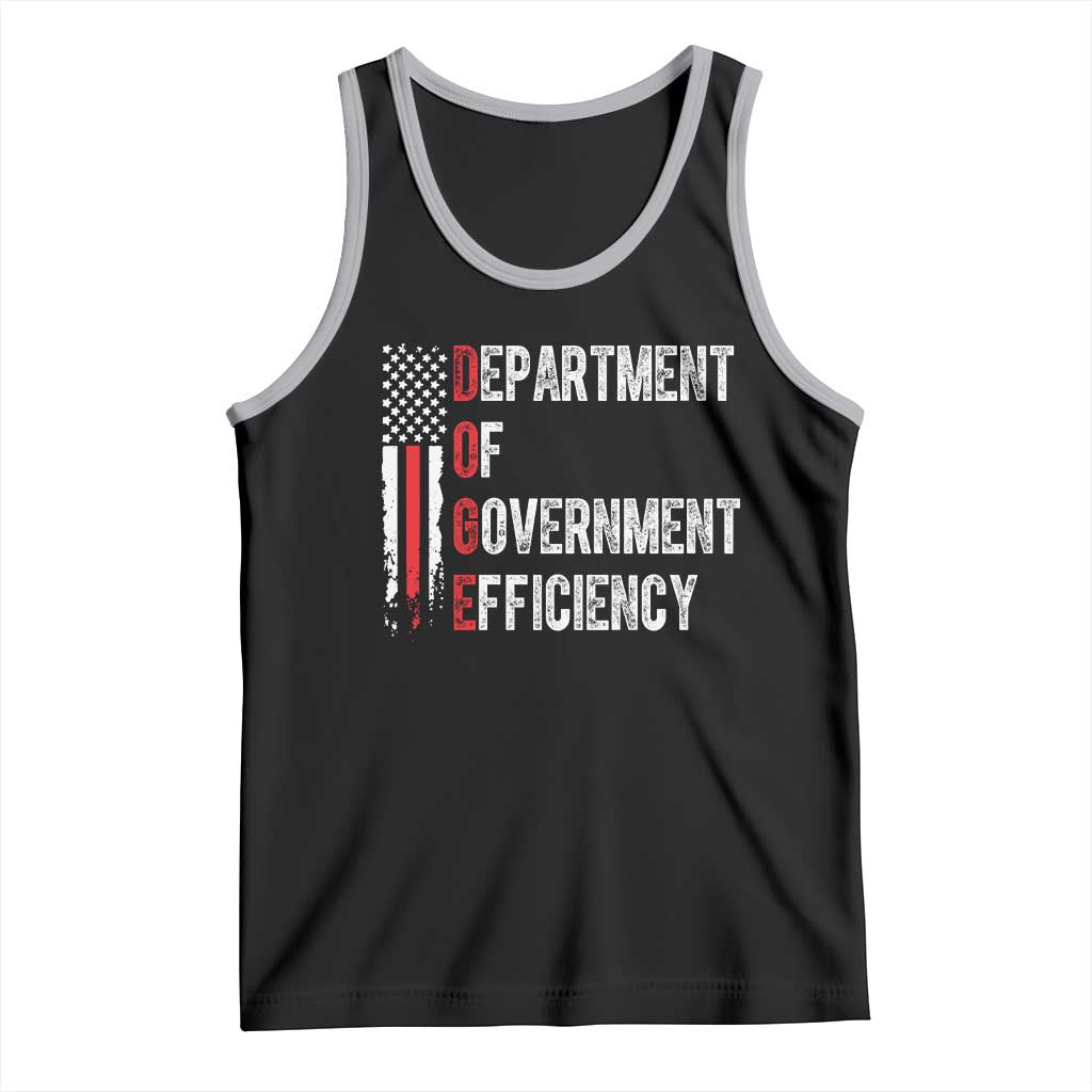 DOGE Department Of Government Efficiency Tank Top D.O.G.E. Partiotic US Flag TS10 Black Athletic Heather Print Your Wear