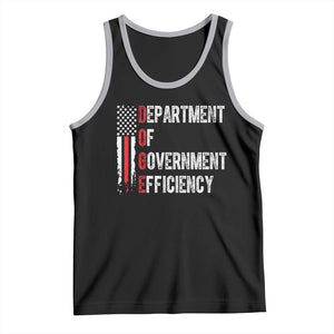 DOGE Department Of Government Efficiency Tank Top D.O.G.E. Partiotic US Flag TS10 Black Athletic Heather Print Your Wear
