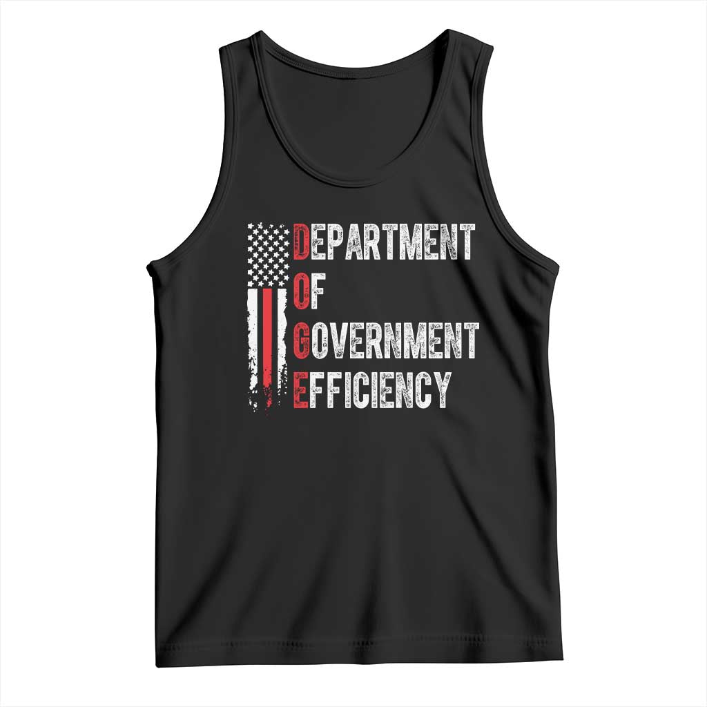 DOGE Department Of Government Efficiency Tank Top D.O.G.E. Partiotic US Flag TS10 Black Print Your Wear