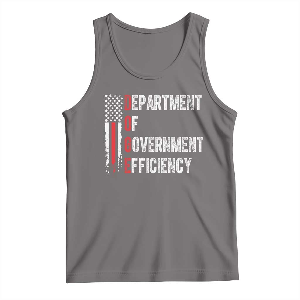 DOGE Department Of Government Efficiency Tank Top D.O.G.E. Partiotic US Flag TS10 Deep Heather Print Your Wear