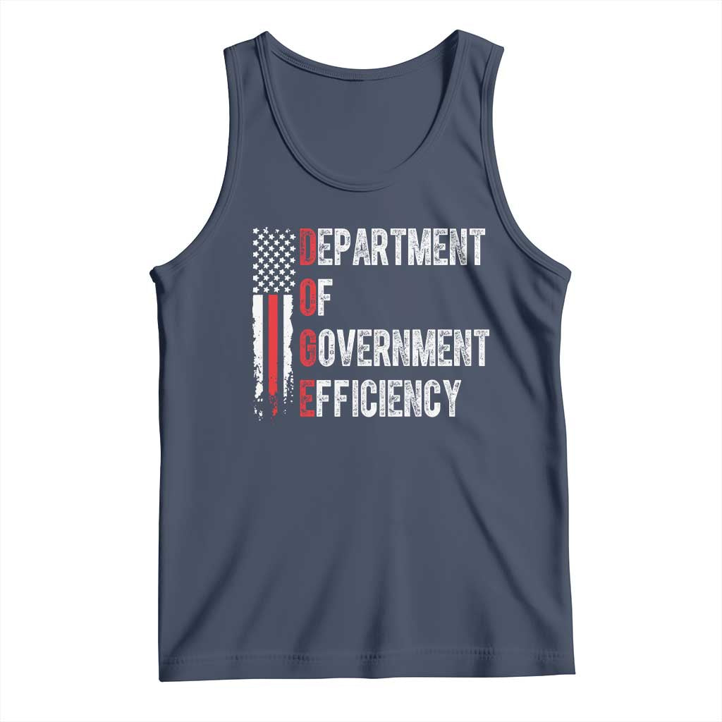 DOGE Department Of Government Efficiency Tank Top D.O.G.E. Partiotic US Flag TS10 Navy Print Your Wear