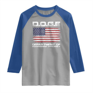 DOGE Department of Government Efficiency US Flag Raglan Shirt TS10 Sport Gray Royal Print Your Wear