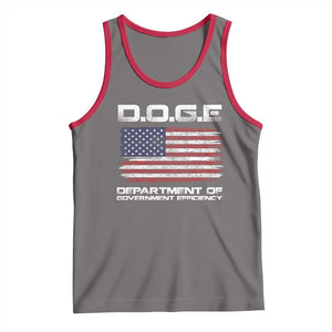DOGE Department of Government Efficiency US Flag Tank Top TS10 Deep Heather Red Print Your Wear