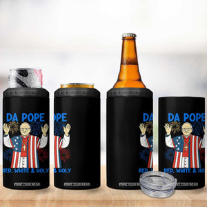 Da Pope Funny 4th of July 4 in 1 Can Cooler Tumbler Red White and Holy Patriotic Catholic TS02 Print Your Wear