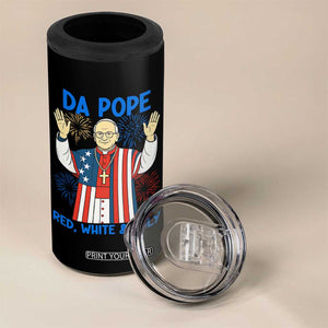Da Pope Funny 4th of July 4 in 1 Can Cooler Tumbler Red White and Holy Patriotic Catholic TS02 Print Your Wear