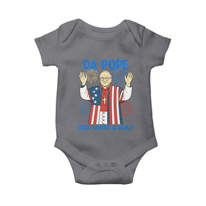 Da Pope Funny 4th of July Baby Onesie Red White and Holy Patriotic Catholic TS02 Charcoal Print Your Wear
