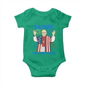 Da Pope Funny 4th of July Baby Onesie Red White and Holy Patriotic Catholic TS02 Irish Green Print Your Wear