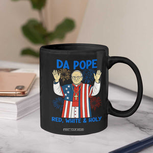 Da Pope Funny 4th of July Coffee Mug Red White and Holy Patriotic Catholic TS02 Print Your Wear