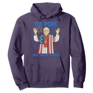 Da Pope Funny 4th of July Hoodie Red White and Holy Patriotic Catholic TS02 Purple Print Your Wear