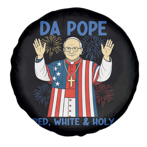 Da Pope Funny 4th of July Spare Tire Cover Red White and Holy Patriotic Catholic TS02 Print Your Wear
