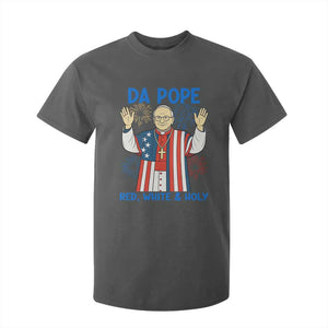 Da Pope Funny 4th of July T Shirt For Kid Red White and Holy Patriotic Catholic TS02 Dark Heather Print Your Wear