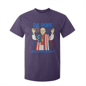 Da Pope Funny 4th of July T Shirt For Kid Red White and Holy Patriotic Catholic TS02 Purple Print Your Wear