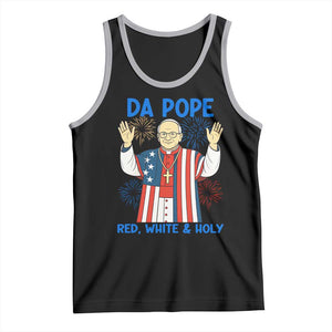 Da Pope Funny 4th of July Tank Top Red White and Holy Patriotic Catholic TS02 Black Athletic Heather Print Your Wear