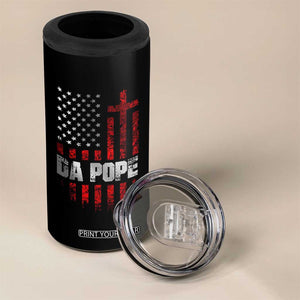 Da Pope Leo XIV 4 in 1 Can Cooler Tumbler From America Chicago America US Flag TS10 Print Your Wear