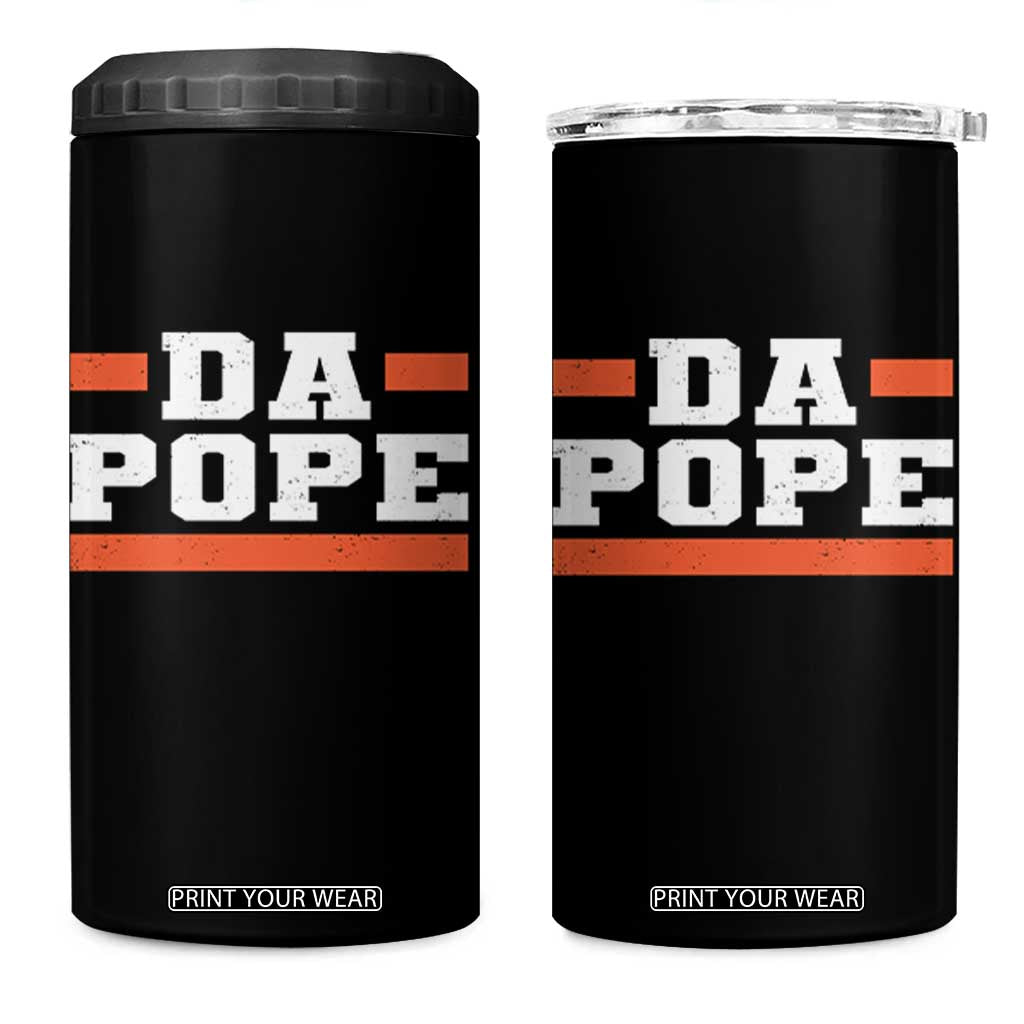 Da Pope Leo XIV 4 in 1 Can Cooler Tumbler From America Chicago TS10 One Size: 16 oz Black Print Your Wear